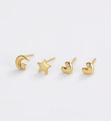 Start Moon Heart Set Gold