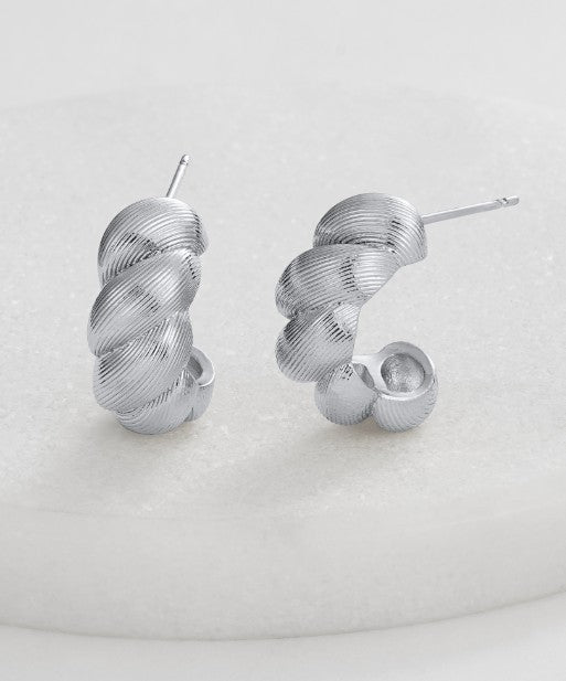 Olivia Hoop Earrings – Silver