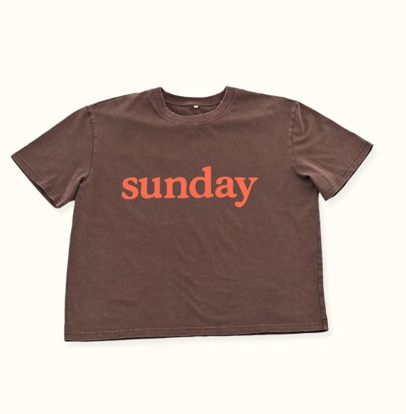 Sunday Tee Brown + Orange
