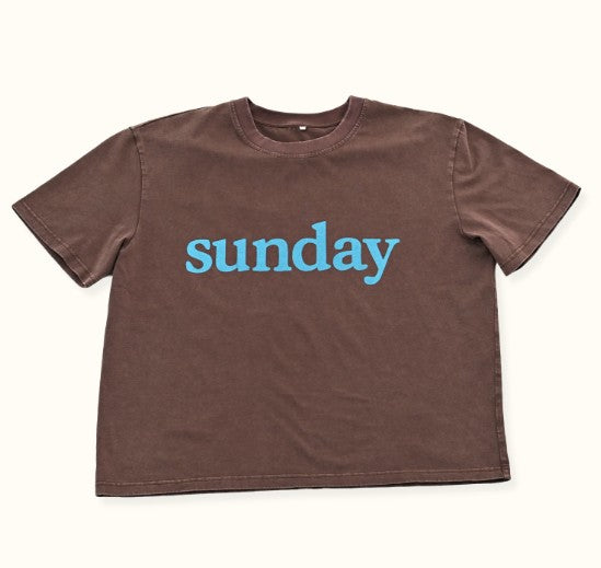 Sunday Tee - Brown + Blue
