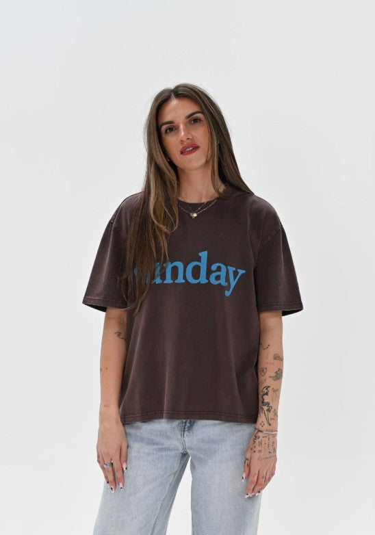 Adult Sunday Tee - Brown + Blue