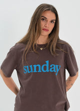 Adult Sunday Tee - Brown + Blue