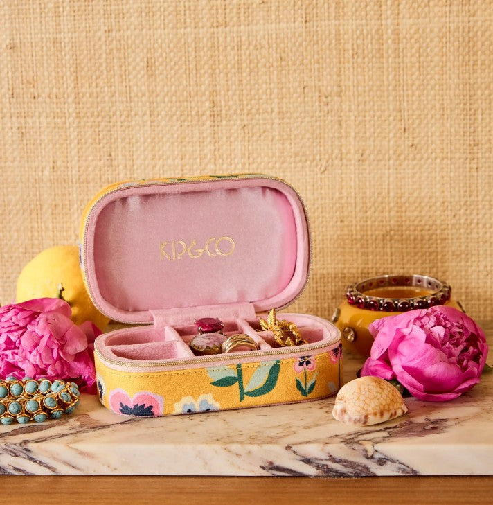Pretty Pansy Travel Velvet Jewellery Box