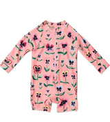 Pretty Pansy Baby Long Sleeve Zip Bathers