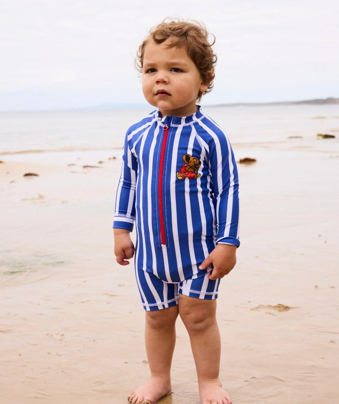 Kip&Co x Blinky Bill Blinky Stripe Baby Long Sleeve Zip Bathers