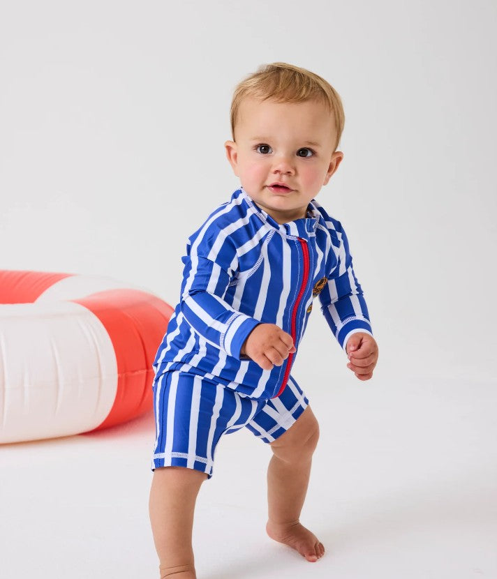Kip&Co x Blinky Bill Blinky Stripe Baby Long Sleeve Zip Bathers