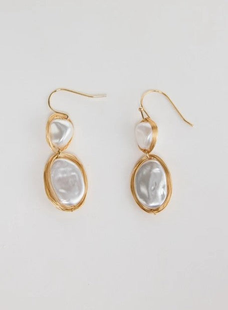 Pearl Double Drop Earrings