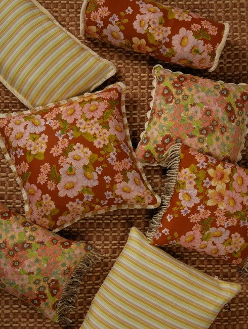 Buttercup Rust Linen Cushion