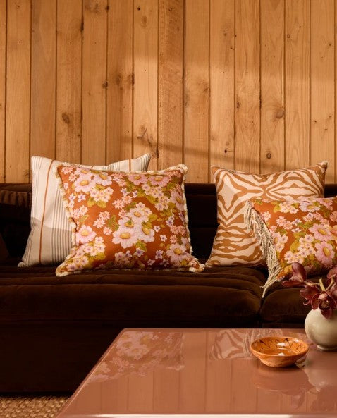 Buttercup Rust Linen Cushion