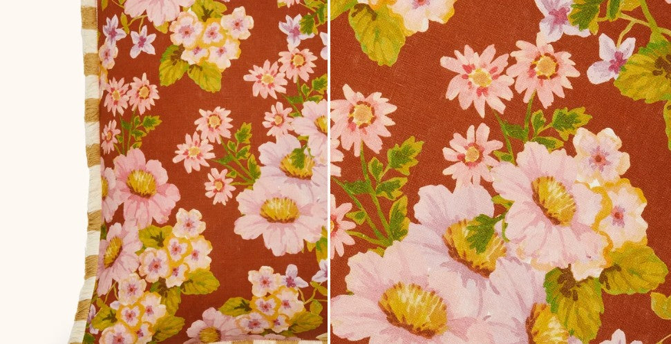 Buttercup Rust Linen Cushion
