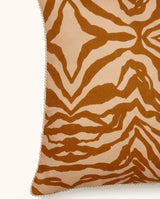 Zebra Tan Linen Cushion