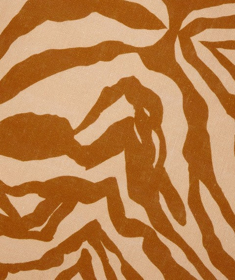 Zebra Tan Linen Cushion
