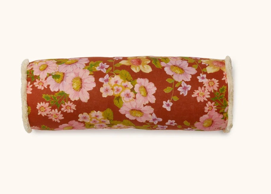 Buttercup Rust Linen Cushion