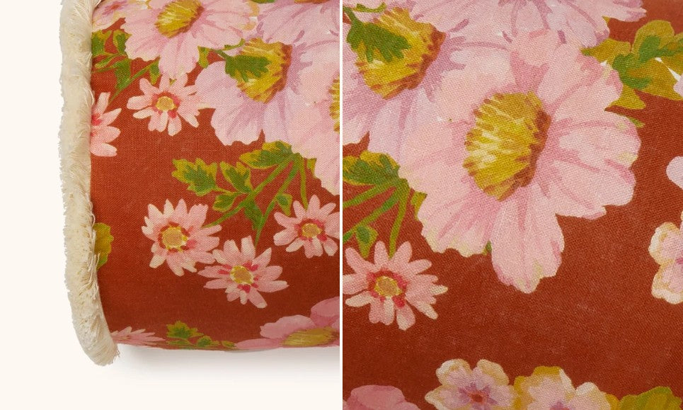 Buttercup Rust Linen Cushion