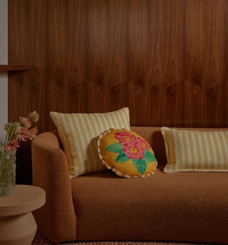 Delilah Yellow Linen Cushion