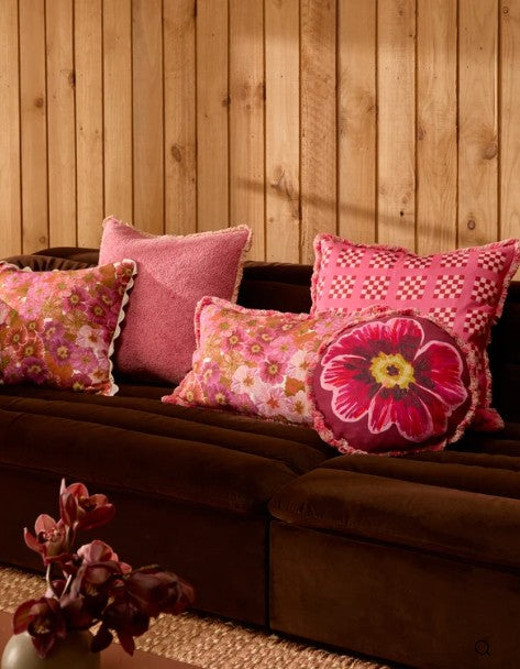Primrose Pink Linen Cushion