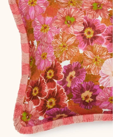 Primrose Pink Linen Cushion