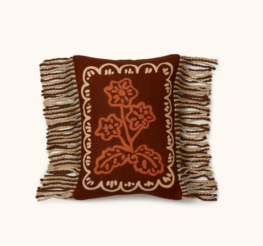 Martine Mini Brown Linen Cushion
