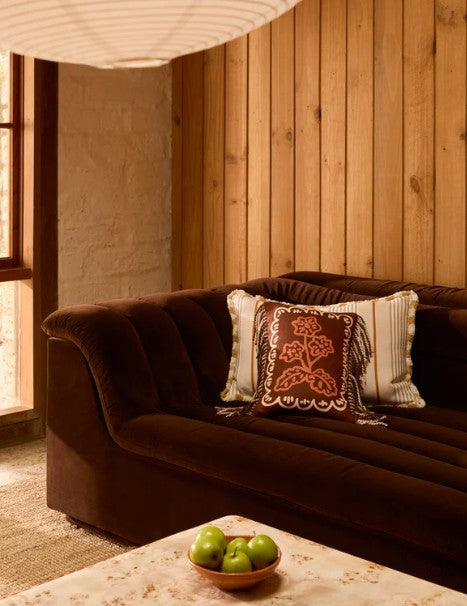 Martine Mini Brown Linen Cushion