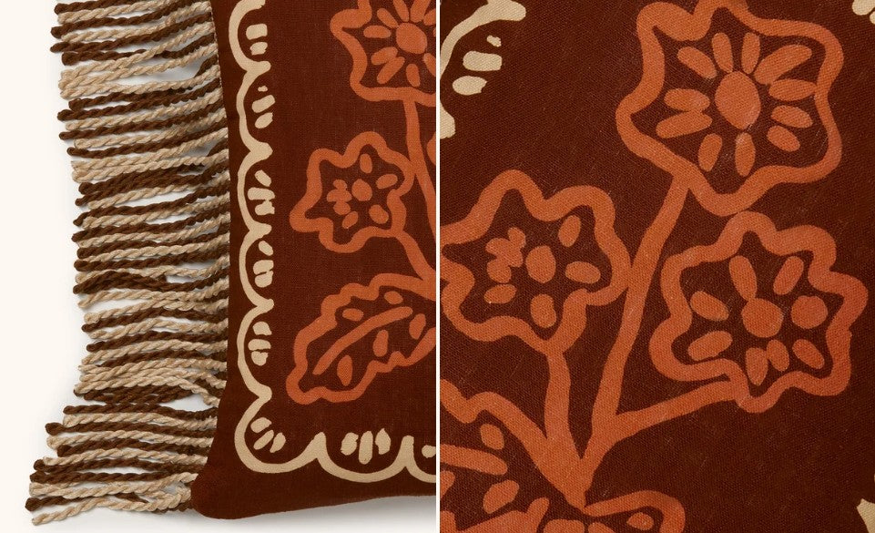 Martine Mini Brown Linen Cushion