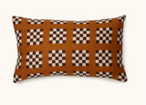 Lattice Tan Linen Cushion