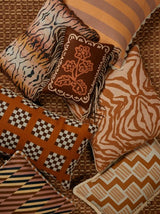 Lattice Tan Linen Cushion