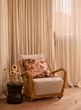 Mountain Floral Cocoa Linen Cushion