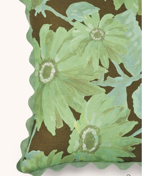 Marigold Khaki Linen Cushion
