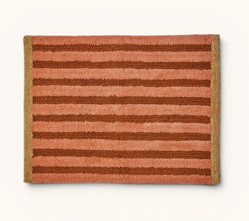 Stripe Terracotta Bath Mat