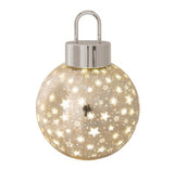 Crackle Glass LED Champagne Bauble Lantern