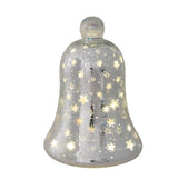 Crackle Glass LED Silver Bell – Large