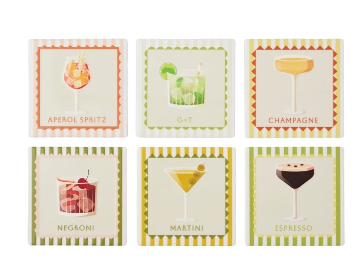 Aperitivo Ceramic Drink Coasters – Sold Individually