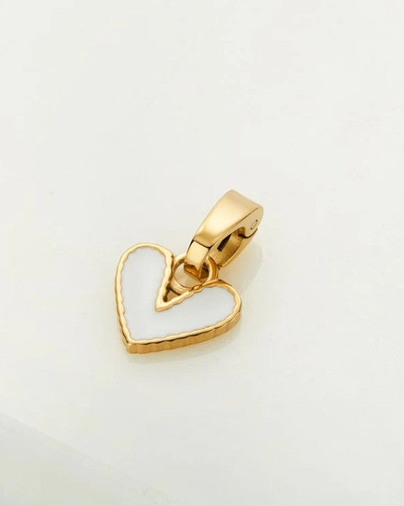 White Heart Charm