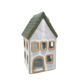 Ceramic Grey & Green Tealight House – Small