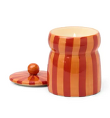 Red/Coral Striped Candle - Spiced Apple