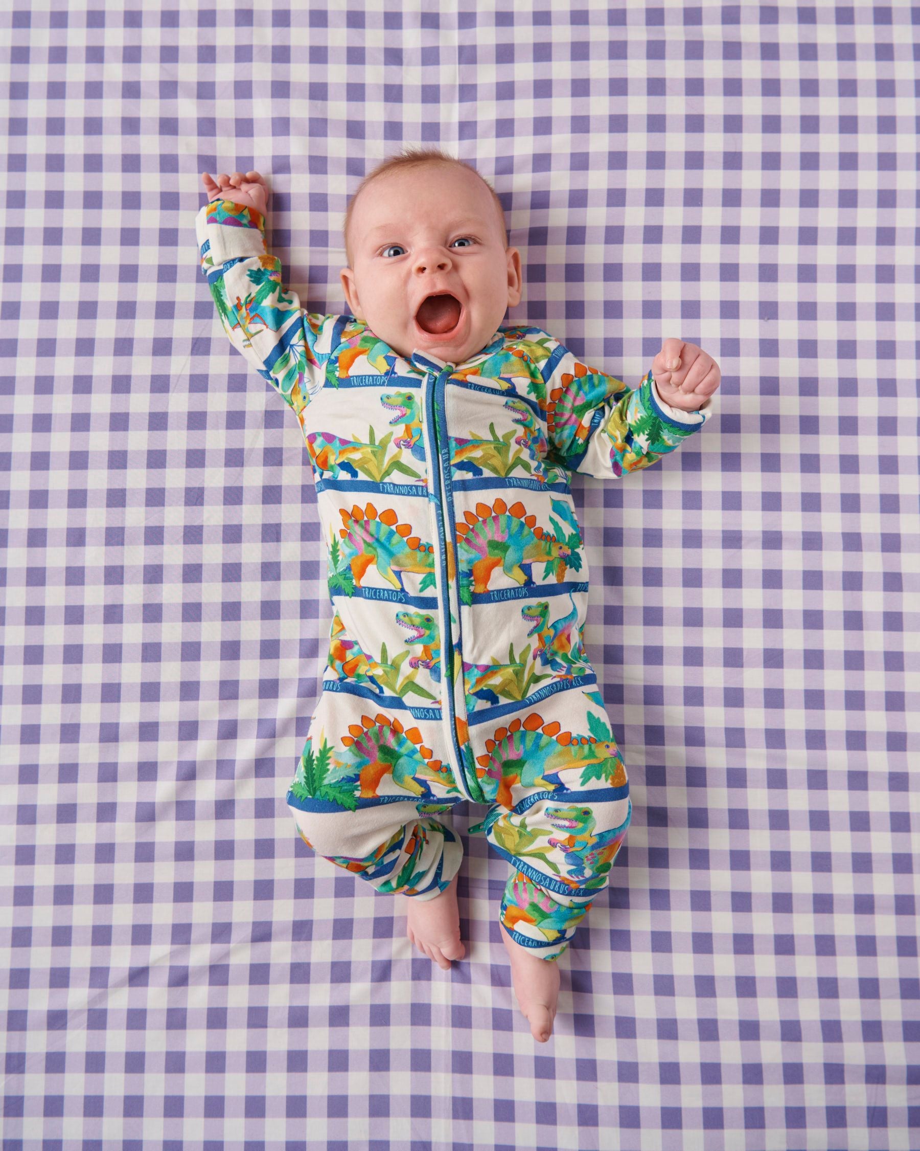 Dino Safari Organic Long Sleeve Zip Romper