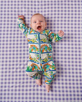 Dino Safari Organic Long Sleeve Zip Romper