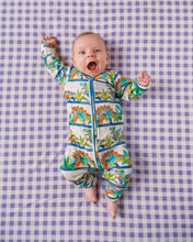 Load image into Gallery viewer, Dino Safari Organic Long Sleeve Zip Romper

