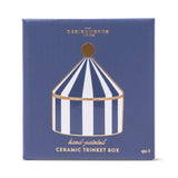 Ceramic Trinket Box Navy Stripe
