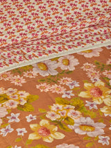 Buttercup Rust & Petit Madeline Pink Linen Quilted Throw