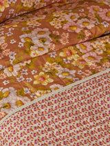 Buttercup Rust & Petit Madeline Pink Linen Quilted Throw
