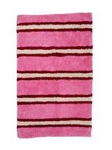 Raspberry Stripe Bath Mat
