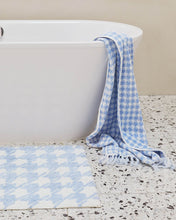 Load image into Gallery viewer, Houndstooth Blue Terry Bath Sheet / Beach Towel
