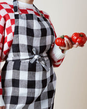 Load image into Gallery viewer, Black and White Gingham Apron
