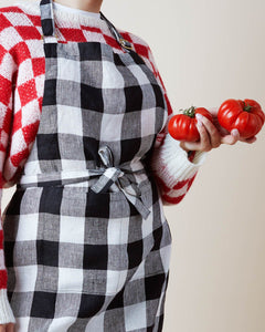 Black and White Gingham Apron