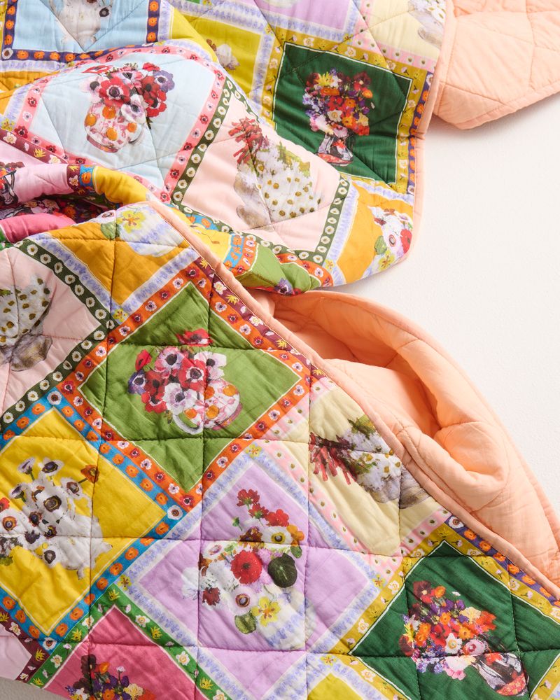 Kip&Co x Margaret Preston Margaret's Vase Organic Cotton Quilted Bedspread Large