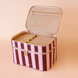 Burgundy Stripe Vanity Case - 'The Classic'