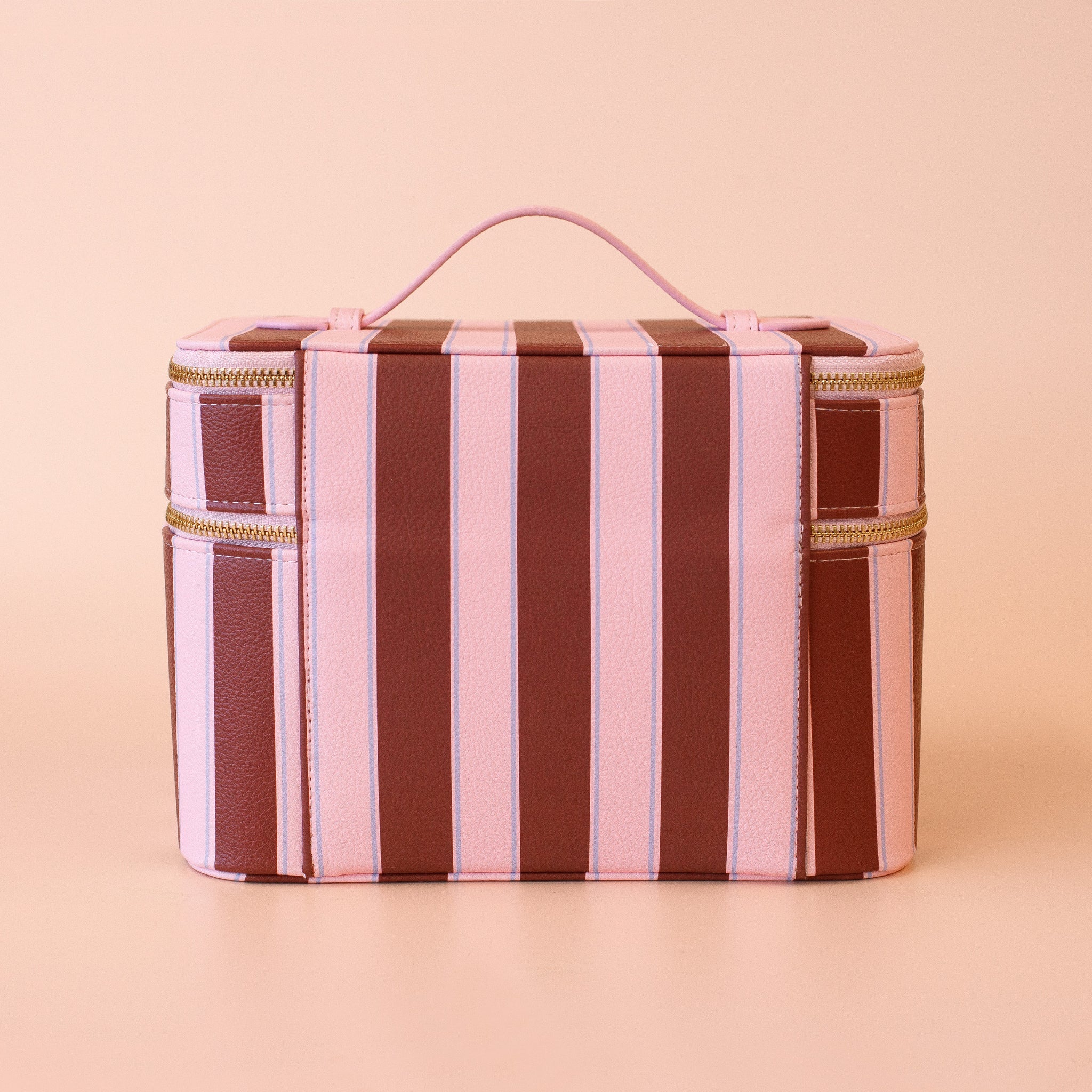 Burgundy Stripe Vanity Case - 'The Classic'