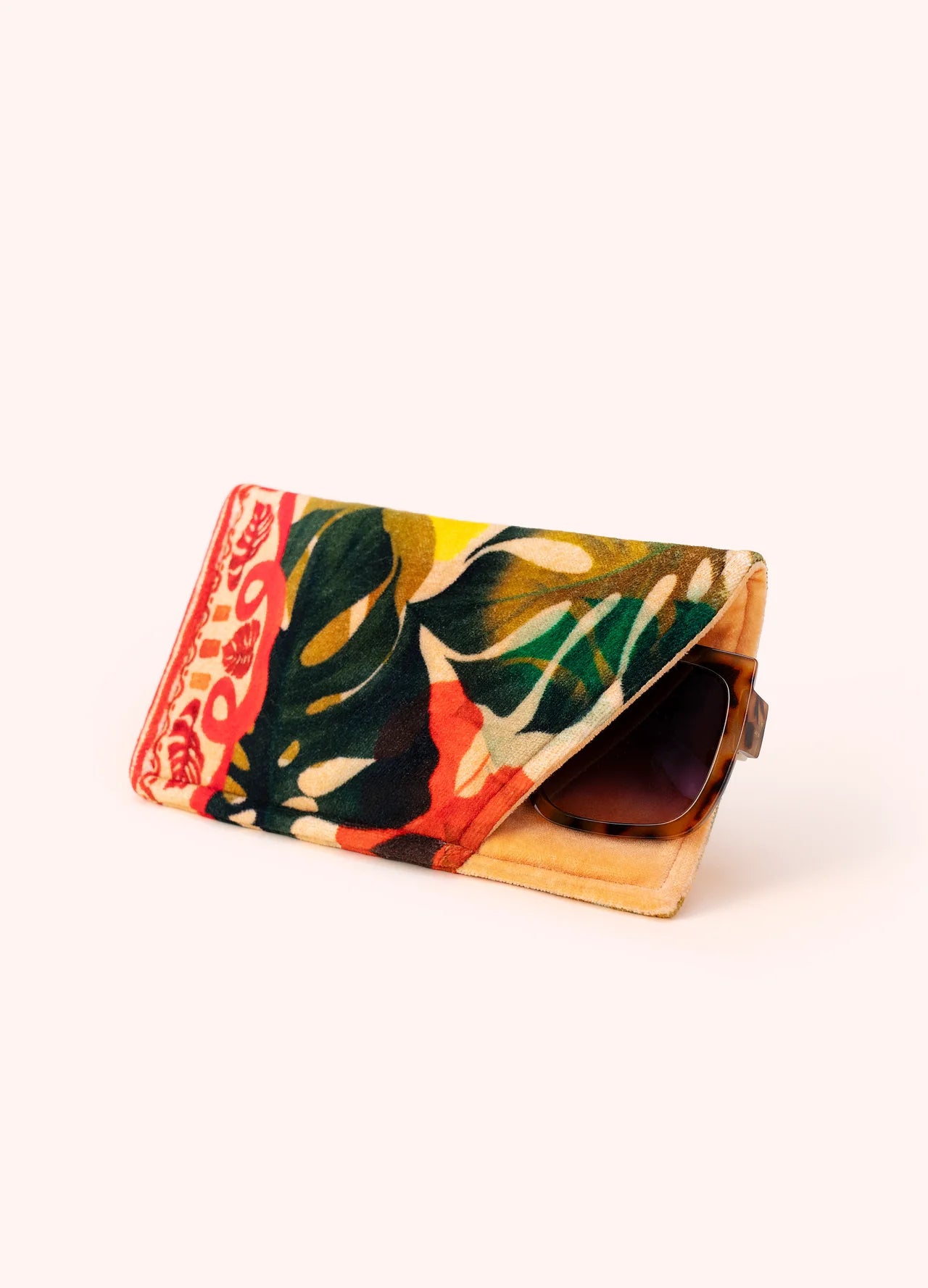 Exotic Leaves Velvet Sunglasses Pouch