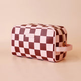 Cherry Check Wash Bag